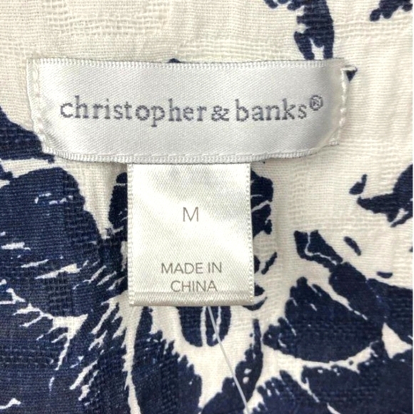 BRAND NEW!!! CHRISTOPHER AND BANKS Floral Print Jacket in Blue and White MED - Picture 6 of 12